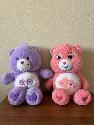 Care Bears Purple Share Bear and Pink Love-A-Bear Plush Stuffed Toys