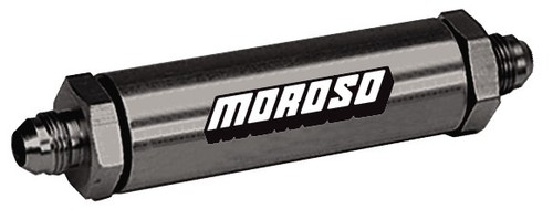 Moroso 23850, One Black Aluminum In-Line Screened Oil Filter #10 An Fittings - Picture 2 of 9