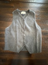 Universal Thread Gray Cardigan Sweater Button Up V Neck Vest Size XS 0058