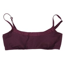 Sanctuary Women's Bikini Top Bralette Swim Suit Ribbed Stretch Burgundy New