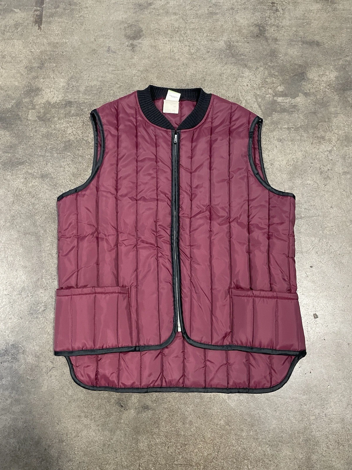 Vintage Sears Vest Mens Med Work'n Leisure Quilted Puffer Full Zip Burgundy