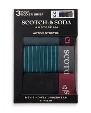 Scotch  Soda Amsterdam Men  s 3-Pack 6  Active Stretch Boxer Briefs Size Medium