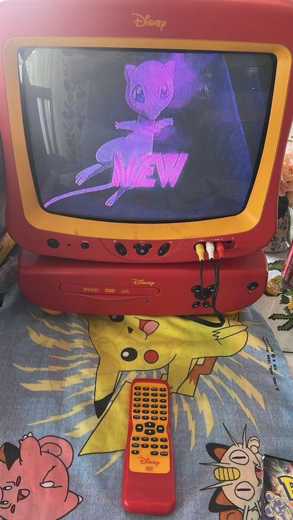 CRT Mickey Mouse Disney TV with RARE DVD Player Works Great Tested