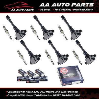 #ad 6 Ignition Coil amp; NGK Iridium Spark Plug for Nissan Maxima Pathfinder 3.5L UF550 $131.29