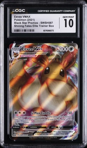 2021 POKEMON SHINING FATES BLACK STAR PROMOS #SWSH087 EEVEE VMAX CGC 10