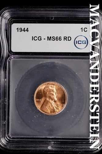 1944 Lincoln Wheat Cent-ICG MS 66 RD Choice Gem BU No Reserve #SLL613