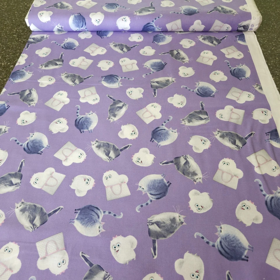 17" Secret Life Of Pets Quilting Treasure Cats Purple Pink Gidgit Chloe - Image 3 of 3