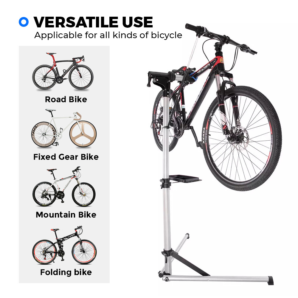 Alloy Bike Repair Stand Bicycle Mechanic Maintenance Rack With Tray