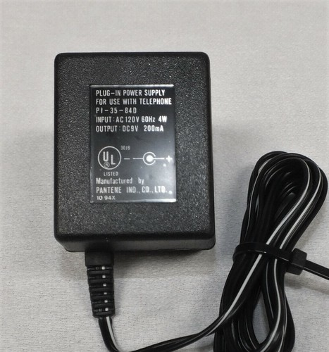 Telephone PI-35-84D 9V 200mA 60Hz 4W AC Adapter Power Supply Charger Pantene Ind - Picture 2 of 3