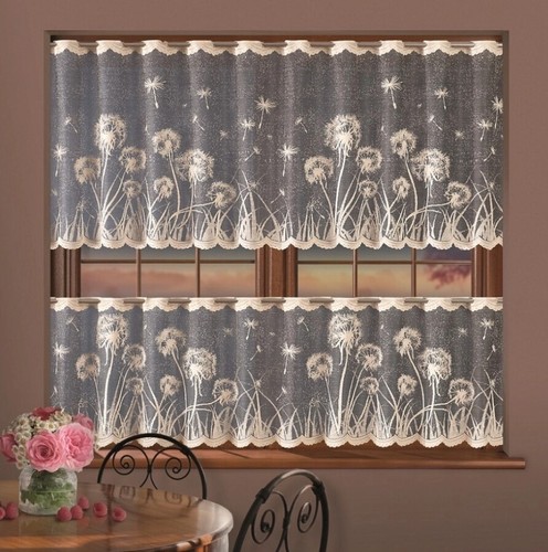 NEW Jacquard Cafe kitchen Net Curtains, price per metre 45 50 60 70 90 100 cm - Picture 16 of 80
