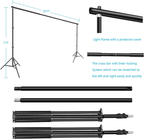 Photography Umbrella Continuous Lighting Kit,Muslin Backdrop Kit(White Black), B - Picture 2 of 7