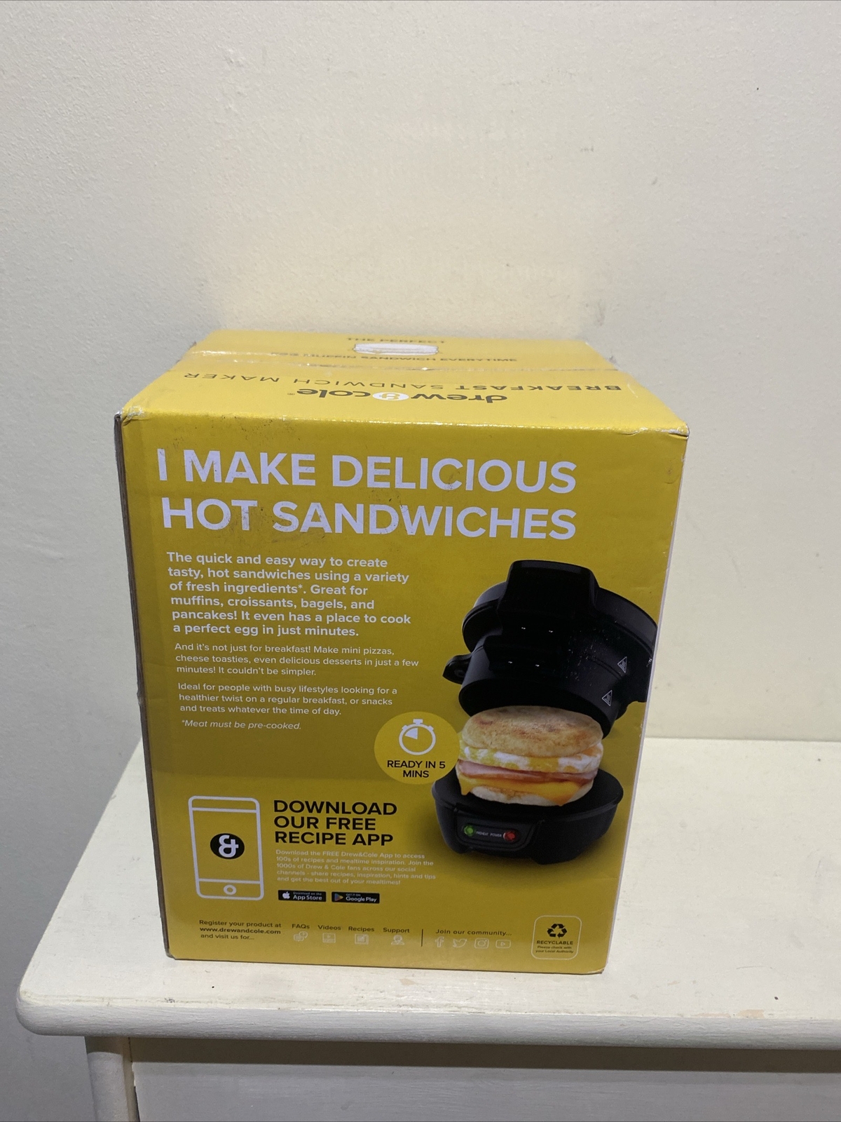 Drew & Cole Breakfast Sandwich McMuffin Grill Maker Ready In 5 Mins eBay
