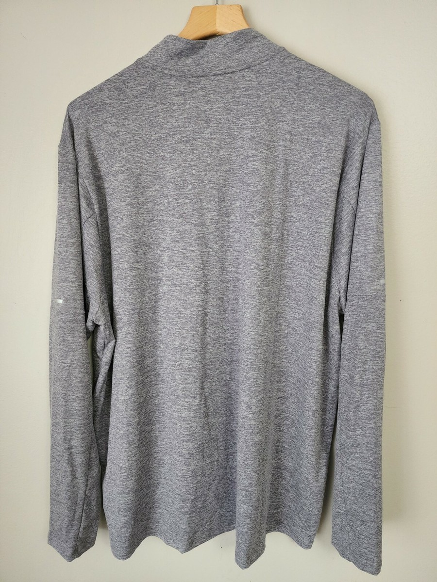 Nike Men's Size 2XL Dri-FIT Element 1/4-Zip Running Top Smoke Grey
