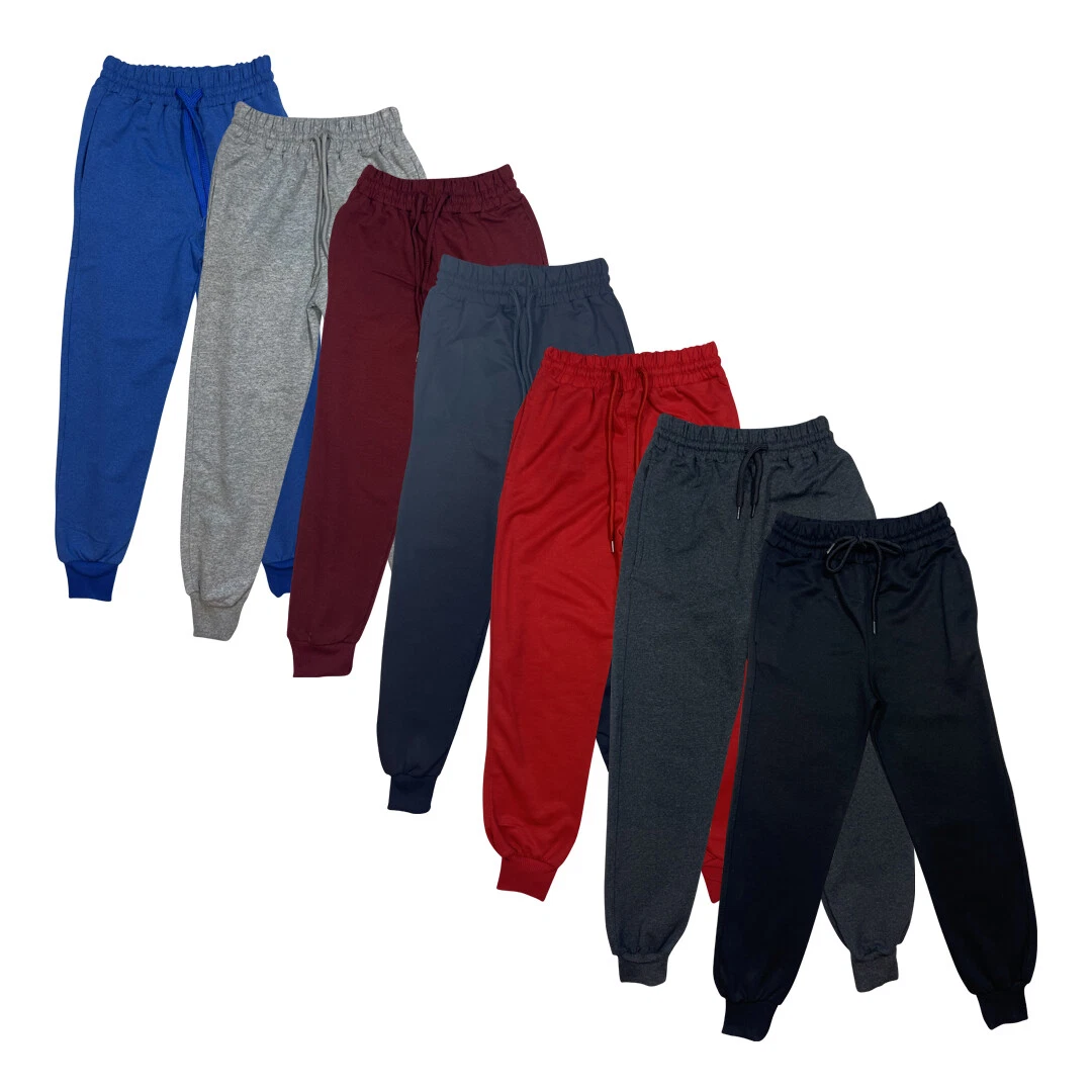 Boys Girls Plain Basic PE School Jogging Sports Tracksuit Bottoms