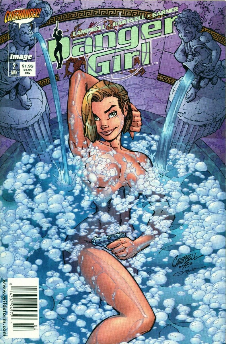 Danger Girl #2 Newsstand Variant $1.95 UPC J Scott Campbell Image