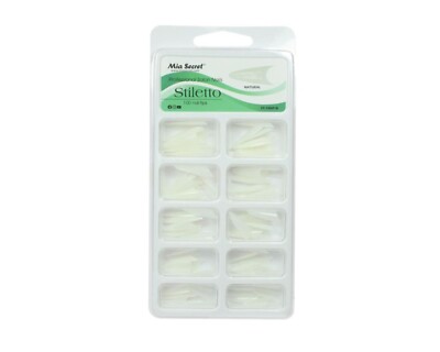 Mia Secret Salon Gel Nail Tips STILETTO Natural- 100 tips