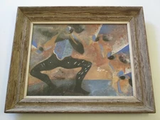 VINTAGE PAINTING ABSTRACT CUBIST CUBISM MODERNISM Merida Style Era Mystery art
