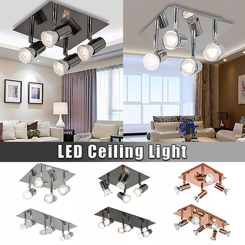 6 Way Ceiling Spot Light Fitting LED GU10 Adjustable Kitchen