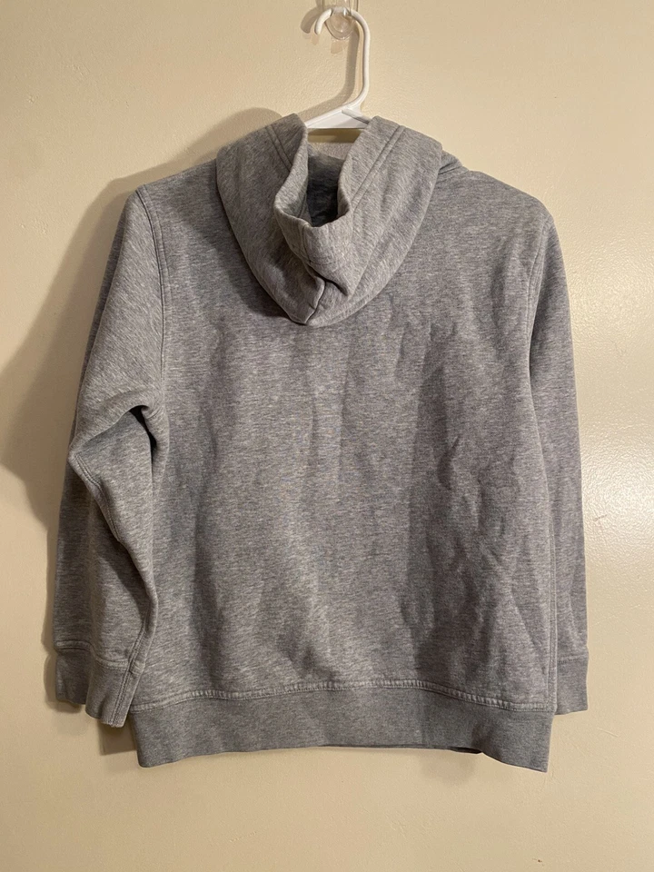 Gap Kids Classic Logo Cotton Hoodie Sweatshirt Large Gray Blue Front Pocket - Image 2 of 4