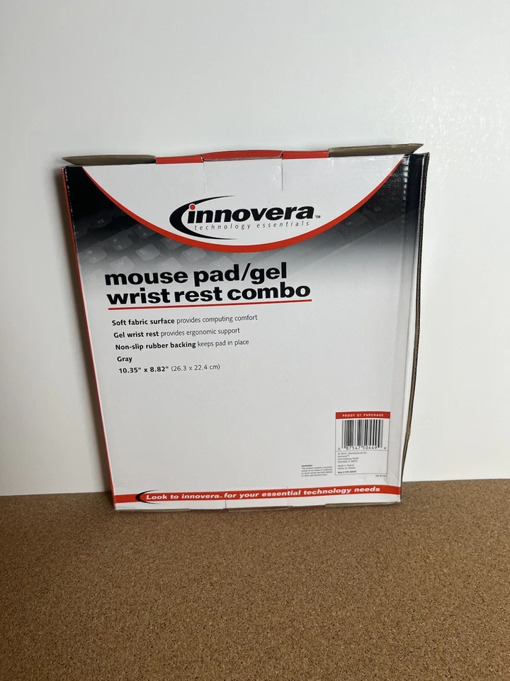 Innovera Mouse Pad w/Gel Wrist Pad, Nonskid Base, 10-3/8 x 8-7/8, Gray - Image 2 of 4