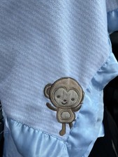 Just One You Blue Stripes/Brown Monkey Baby Blanket Lovey