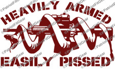 Heavily Armed Easily Pissed14x8gun Rightssnakemolon Labe2avinyl Decal