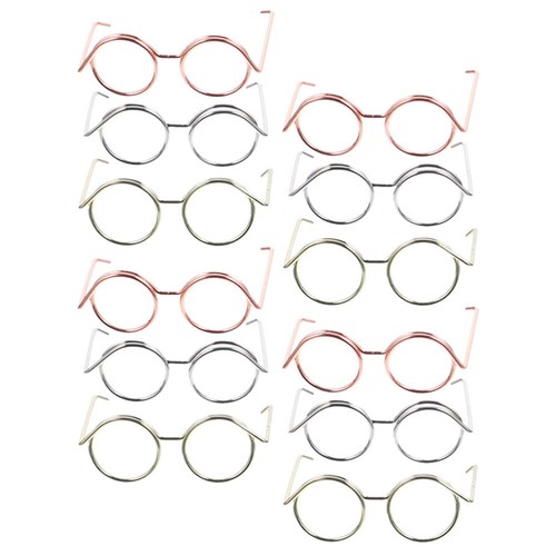 12 Pcs Copper Wire Doll Glasses Miniature Eyeglasses Reading Doll Accessories - Picture 7 of 12