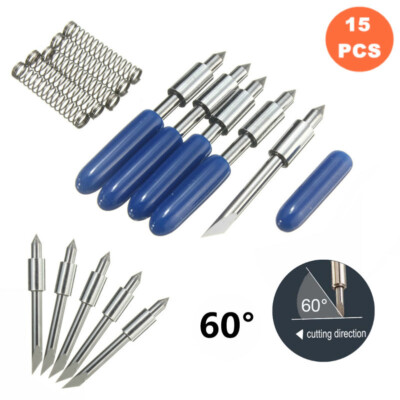 15Pcs 60° HQ Graphtec CB 15 Blades for Vinyl Cutter Cutting Plotter