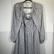 ASTR The Label Floral Maxi Dress Sz XL Cottage Prance Puff Sleeve Smocked Bodice