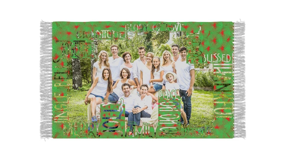 Holiday Season Christmas Personalized Woven Blanket | Christmas Optical Pattern - Image 2 of 3