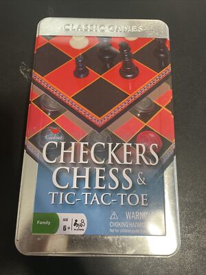 Cardinal Chess Checkers Tic Tac Toe Board Games 3 In 1 Travel Set