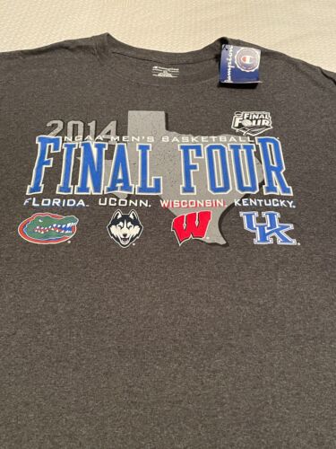Men's 2014 NCAA Final Four 4 Gray T Shirt Size XL New Ky Florida Wisconsin UCONN