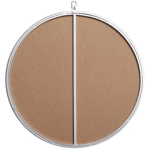 Elegant Decor Eternity 21" Round Mid Century Metal Frame Hooked Mirror in Silver - Picture 4 of 7