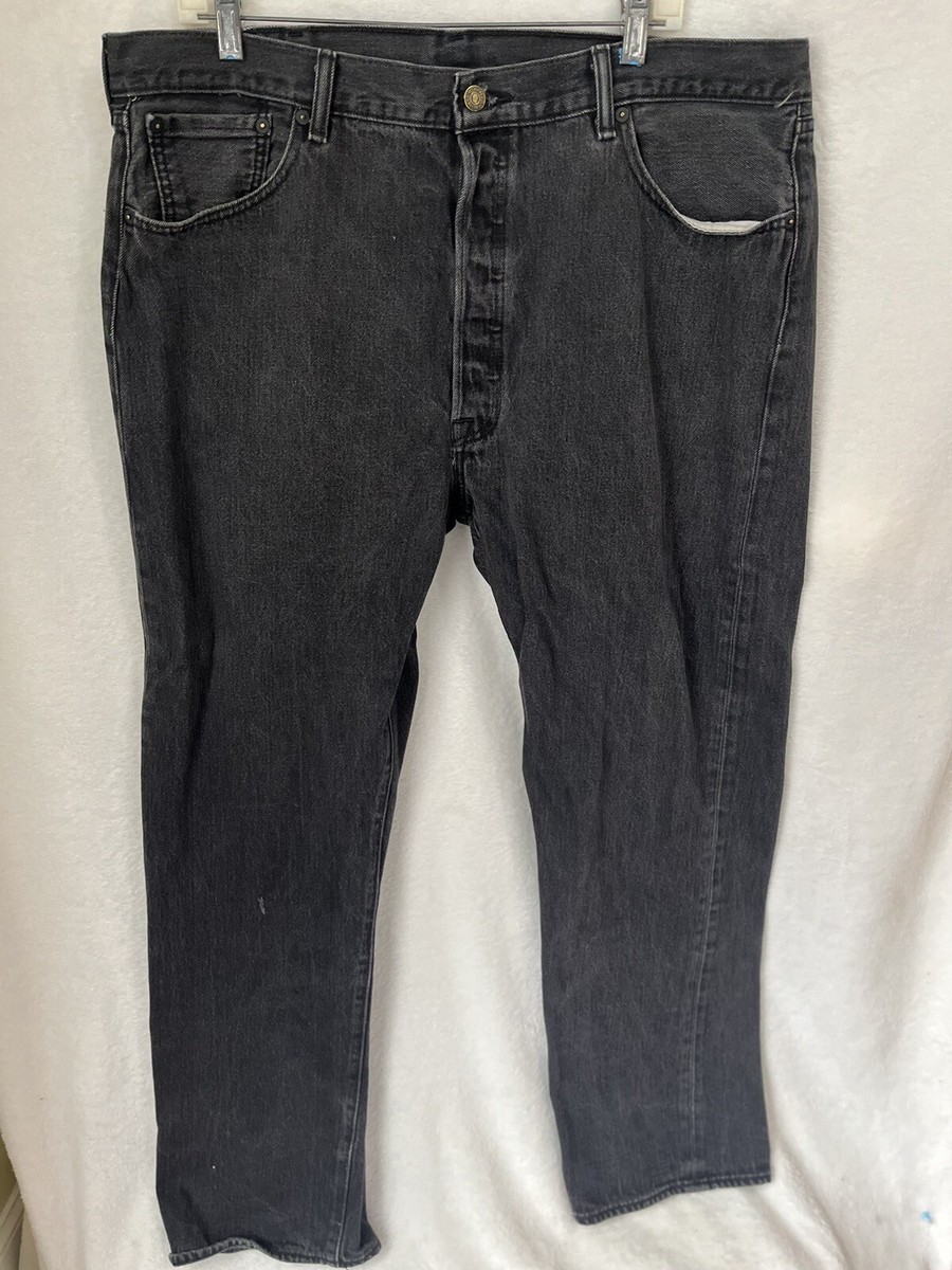 Levi Strauss Co Black Patch 501 Men Black Button Fly Jeans