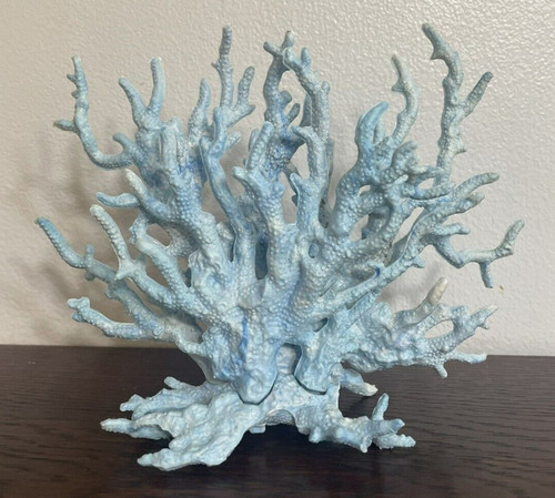 Faux Coral Aquarium Decor Blue Fish Tank Beach House EUC