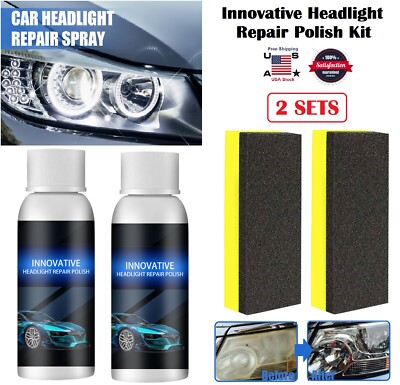 2 Sets Innovative Headlight Repair Polish Fluid Liquid Kit-Car Lamp Renovation