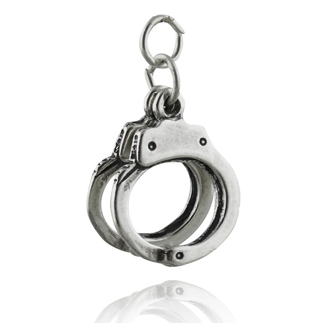 Handcuff Charm 925 Sterling Silver Handcuffs Cop Police Cuffs