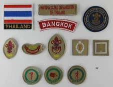12 Thailand Thai Boy Scout Patch Badge Lot COMPLETE RANK SET w- ROYAL/KING SCOUT