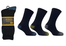 Mens Work Socks Workwear Reinforced Cushion Sole Boot Socks 6 or 12 pairs 6-11