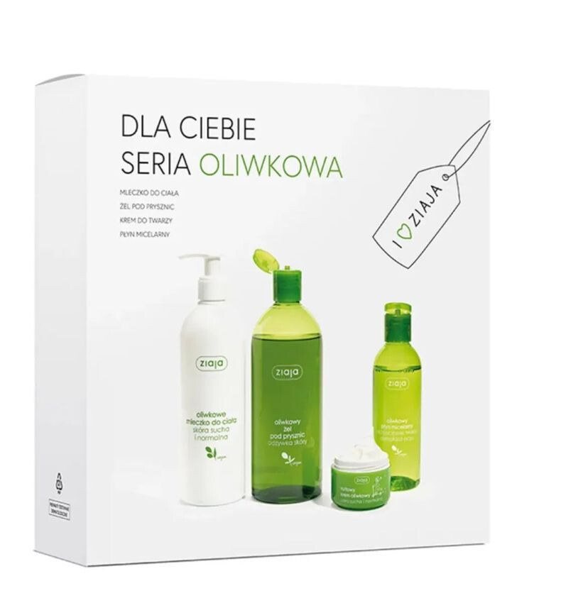 Ziaja Olive, micellar liquid,200ml+shower gel,500ml+body milk,400 ml+face cream