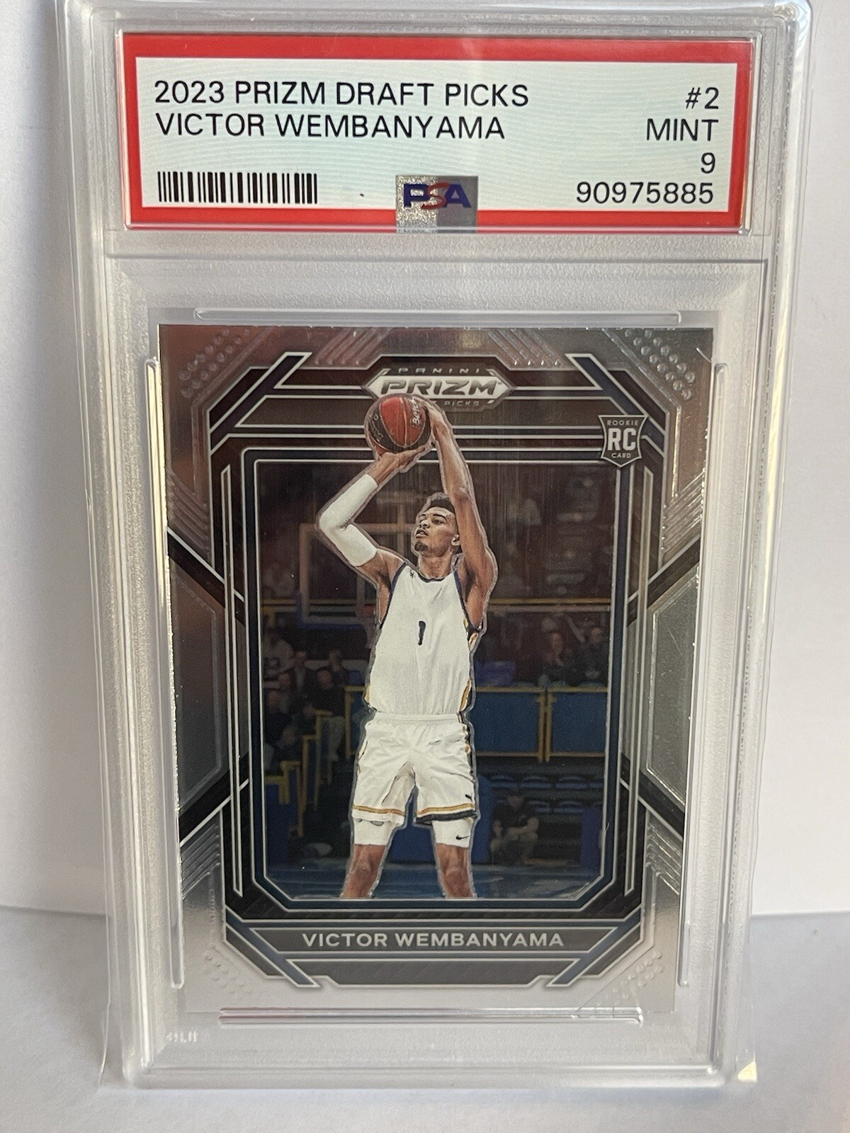 2023 Prizm Draft Picks Rookie Victor Wembanyama # 2 PSA 9 Mint view 2