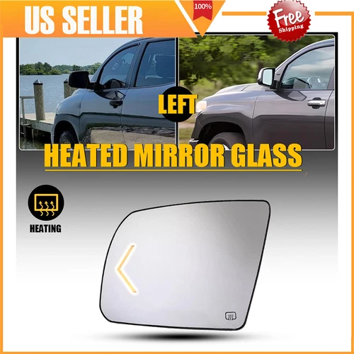 LH Driver Side Mirror with Glass Heated Signal Fits for Toyota Tundra 2007-2017