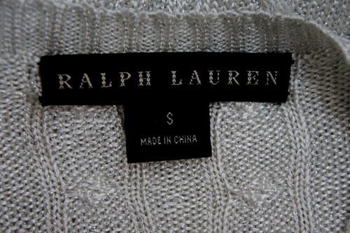 RALPH LAUREN BLACK LABEL DAMEN REINE SEIDE ABEND FEST PULLOVER WEISS SILBER S - Bild 10 von 11