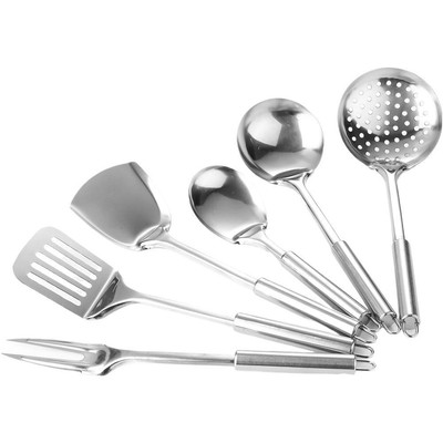 6 PCS Stainless Steel Kitchen Cooking Tool Utensil Set Serving Cooking Too D5H8