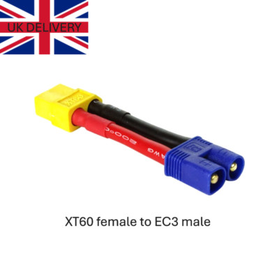 XT60 Buchse auf EC3 Stecker Leitung RC Akku Adapter Kabel 40 mm UK