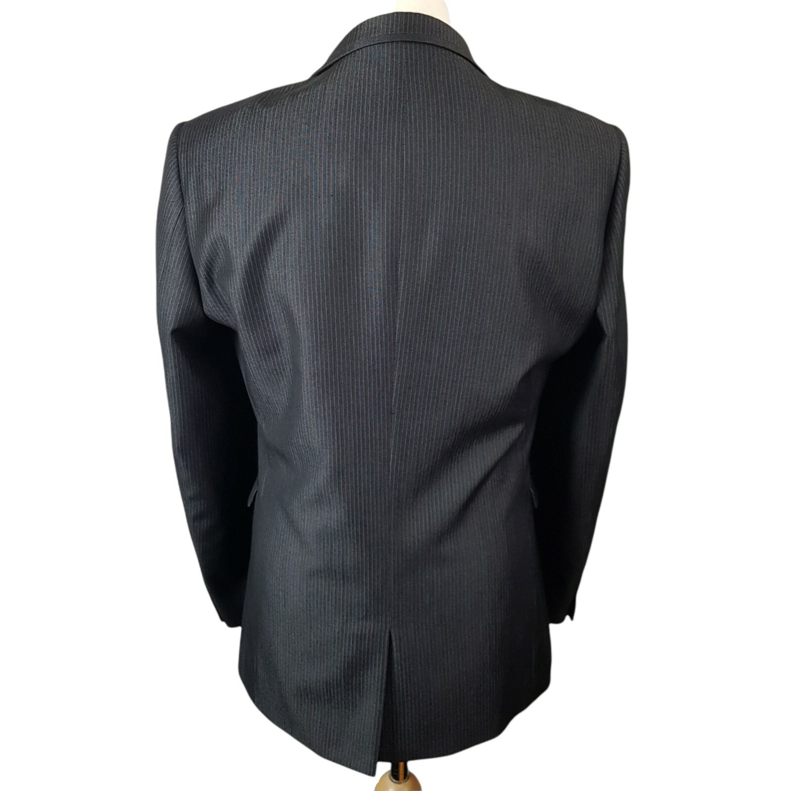 Next Mens Suit Blazer Jacket Grey Size 40R Slim Fit Pin Stripe Single
