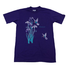VTG 90s Tennessee Floral Flower Hummingbird Single Stitch T Shirt Sz M USA Made