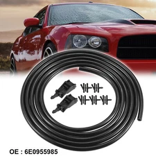 2 Pcs Windshield Washer Nozzle 2.5m Hose Kit for Volkswagen Jetta 6E0955985