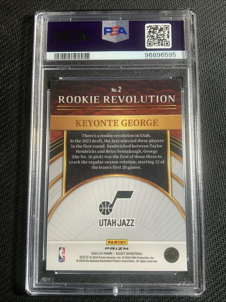 2023 Select Keyonte George Rookie Revolution Silver Prizm PSA 10 Jazz #2 RC - Image 3 of 3
