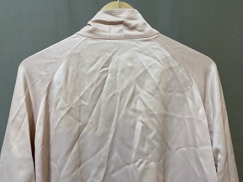 NWT ZARA Women Collared Elastic Cuff/Hem Full Zip Sateen Bomber Jacket SZ S Pink - Picture 8 of 16